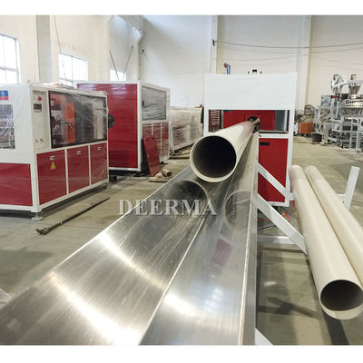 Counter Rotating Twin Screw Extrusion Line 37kw PVC Pipe Manufacturing Machine Customized