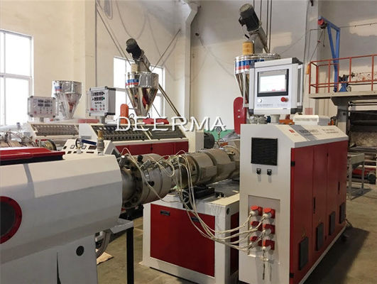 37kw PVC Pipe Extruder Machine 63mm - 200mm Counter Rotating Twin Screw Extruder