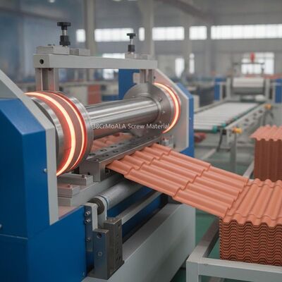 38CrMoALA Screw Material PVC Roof Tile Machine Featuring Electrical Heating System to Produce Synthetic Corrugated Roof Tile