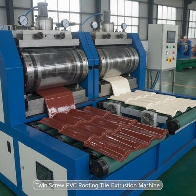 Twin Screw PVC Roofing Tile Extrusion Machine Providing Performance and Smooth Processing of Glazed Or T Shape Roofing Tile