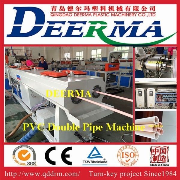 Output diameter range 16mm 630mm PVC Pipe Machine built to handle PVC materials ensuring pipe production for industrial