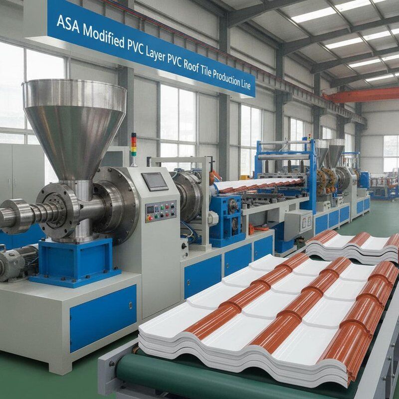 ASA Modified PVC Layer PVC Roof Tile Making Machine Utilizing Counter-rotating Conical Twin-screw for Extrusion Process