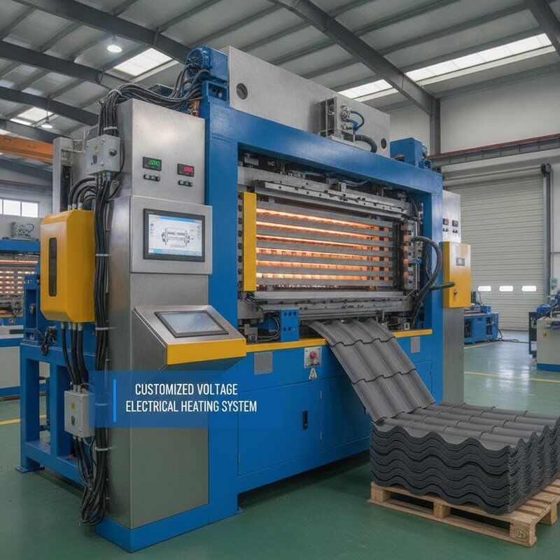 910mm PVC Roof Tile Machine Providing Customized Voltage Electrical Heating System for Precise Roofing Tile Production