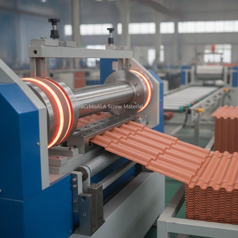 38CrMoALA Screw Material PVC Roof Tile Machine Featuring Electrical Heating System to Produce Synthetic Corrugated Roof Tile